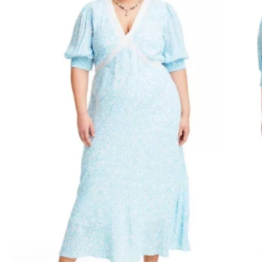 Rixo x Target Blue Maxi Dress Prairie Floral